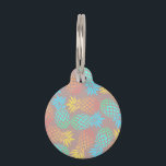 elegant summer tropical colorful pineapple pattern pet tag<br><div class="desc">Pretty pineapple pattern.</div>
