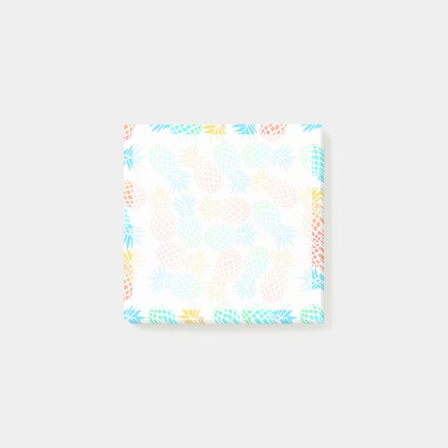 elegant summer tropical colorful pineapple pattern post-it notes (Front)