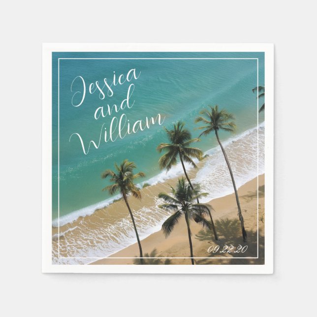 Elegant summer Wedding Napkins (Front)