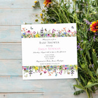 Elegant Summer Wildflower Baby Shower Invitation