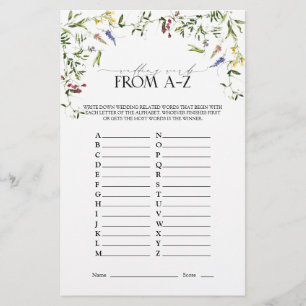 Elegant Summer Wildflower Bridal Shower Game