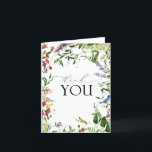 Elegant Summer Wildflower Calligraphy Thank You<br><div class="desc">Designed to coordinate with my bestselling Elegant Summer Wildflower Bridal Shower Invitation, this pretty Thank You card design features Summer watercolor florals in shades of yellow, pink, red, blue, purple and green, and modern hand lettered script typography. The inside is intentionally left blank, so you can hand write your personal...</div>