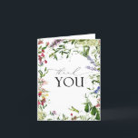 Elegant Summer Wildflower Calligraphy Thank You<br><div class="desc">Designed to coordinate with my bestselling Elegant Summer Wildflower Bridal Shower Invitation, this pretty Thank You card design features Summer watercolor florals in shades of yellow, pink, red, blue, purple and green, and modern hand lettered script typography. The inside is intentionally left blank, so you can hand write your personal...</div>