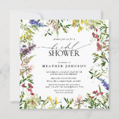 Elegant Summer Wildflower Floral Bridal Shower Invitation (Front)