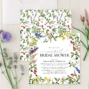 Elegant Summer Wildflower Virtual Shower Invitation