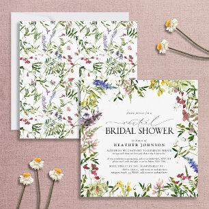 Elegant Summer Wildflower Virtual Shower Invitation