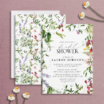 Elegant Summer Wildflower Watercolor Bridal Shower Invitation<br><div class="desc">Modern, elegant bridal shower invitation featuring watercolor summer wildflowers such as sweet pea, lupines, snapdragons, and more, in bright, summery shades of pink, lilac, lavender, yellows, blues and delicate green botanical leaves. Personalise your bridal shower details in black, accented with beautiful modern hand lettered calligraphy. Veiw suite here: https://www.zazzle.com.au/collections/elegant_summer_wildflower_floral_bridal_shower-119362970052413009 Contact...</div>