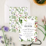 Elegant Summer Wildflower Watercolor Bridal Shower Invitation<br><div class="desc">Modern, elegant bridal shower invitation featuring watercolor summer wildflowers such as sweet pea, lupines, snapdragons, and more, in bright, summery shades of pink, lilac, lavender, yellows, blues and delicate green botanical leaves. Personalise your bridal shower details in black, accented with beautiful modern hand lettered calligraphy. Veiw suite here: https://www.zazzle.com.au/collections/elegant_summer_wildflower_floral_bridal_shower-119362970052413009 Contact...</div>