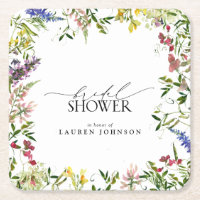 Elegant Summer Wildflower Watercolor Bridal Shower