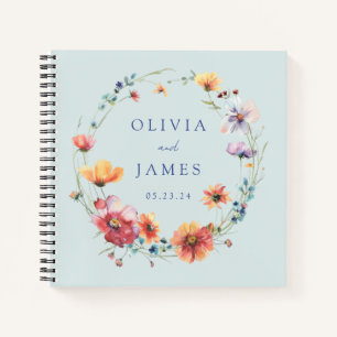 Elegant Summer Wildflower Wedding Guest Book