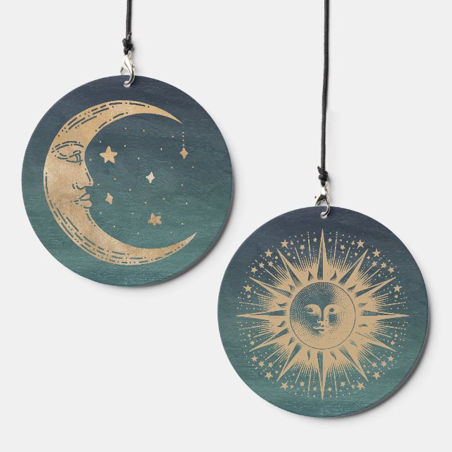 Elegant Sun Moon Wind Chime (Front & Back)
