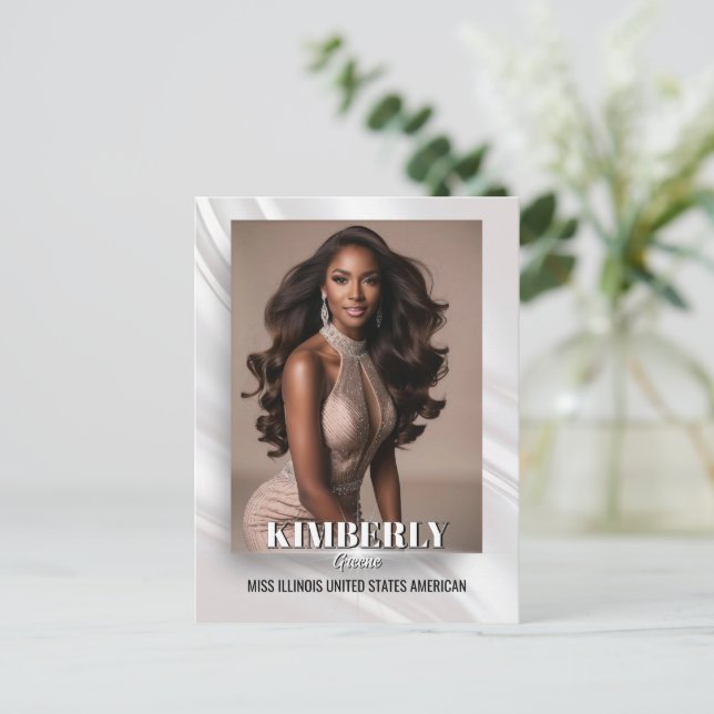 Elegant Sunburst Pageant Promo Postcard (Standing Front)