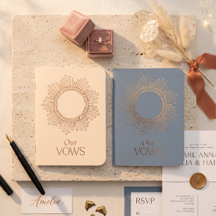 Elegant sunburst wedding our vows foil vow books