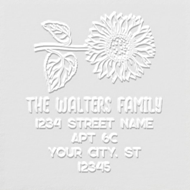 Elegant Sunflower #4 Name Return Address Embosser (Design)