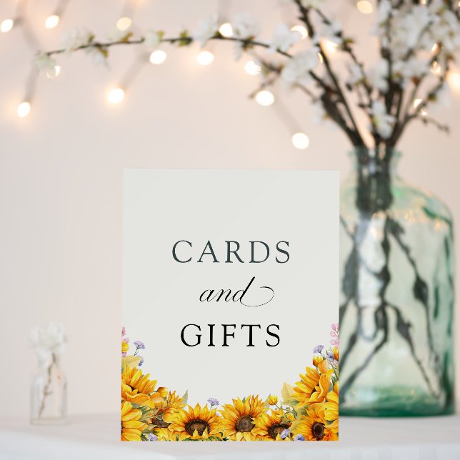 Elegant Sunflower | Baby Shower Gift Sign (In Situ (Wedding))