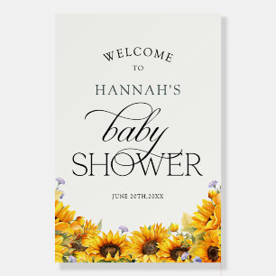 Elegant Sunflower Baby Shower Welcome Sign