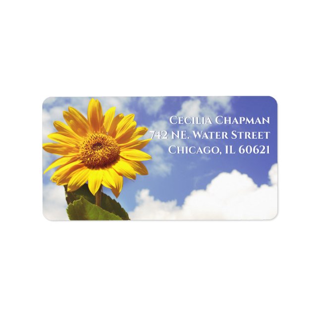 Elegant Sunflower Boho Personalized Return Address Label (Front)