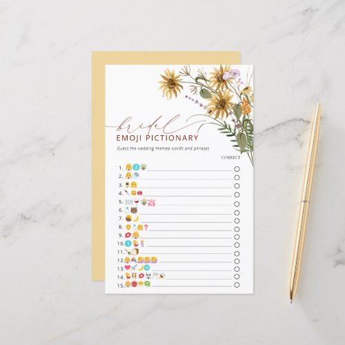 Elegant Sunflower Bridal Shower Game