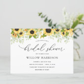 Elegant Sunflower Bridal Shower Invitation (Standing Front)