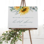 Elegant Sunflower Bridal Shower Welcome Foam Board<br><div class="desc">A pretty fall floral bridal shower welcome sign with hand painted watercolor sunflower and eucalyptus bouquet. Click the edit button to customize this design.</div>