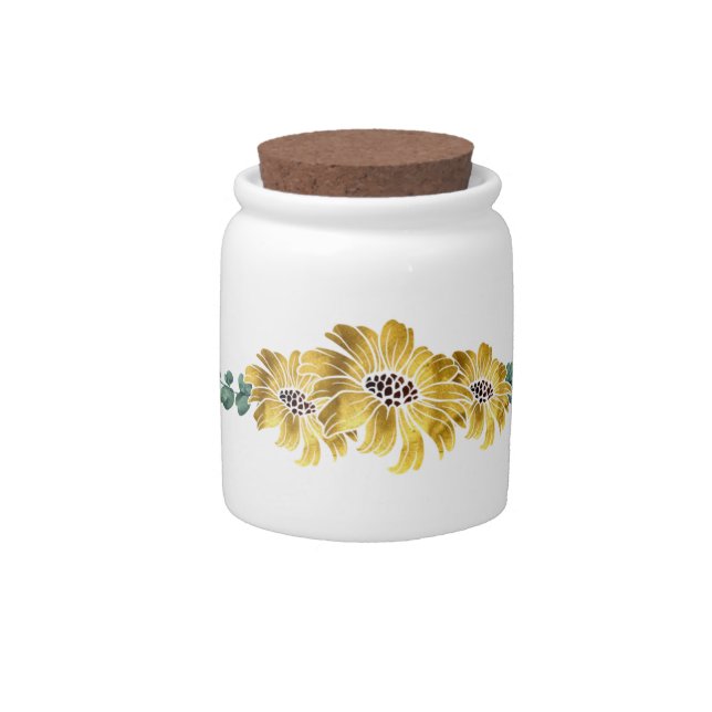 Elegant Sunflower  Candy Jar (Front)