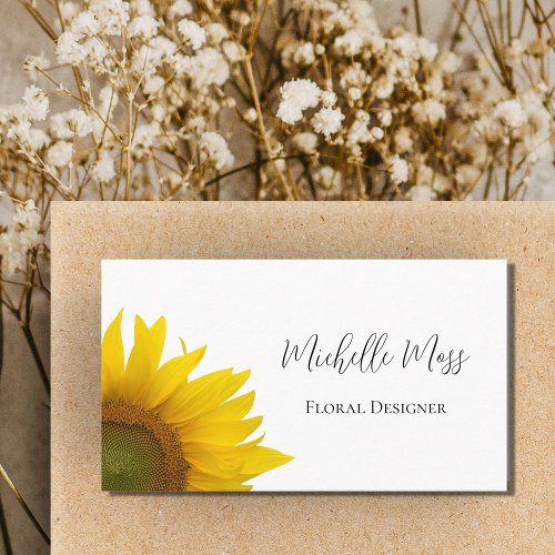 Elegant Sunflower Country Floral  Business Card