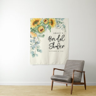 Elegant Sunflower Eucalyptus Bridal Shower Tapestry