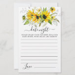 Elegant Sunflower Floral Date Night Card<br><div class="desc">A beautiful yellow sunflower floral border tops this Date Night card.</div>