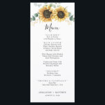 Elegant Sunflower Floral Eucalyptus Wedding Menu<br><div class="desc">Our wedding menu cards features eucalyptus greenery and sunflower with modern typography on white background. Easily edit the details by clicking the "Personalize" button.
TIP: Other matching items available in this collection below for your convenience</div>