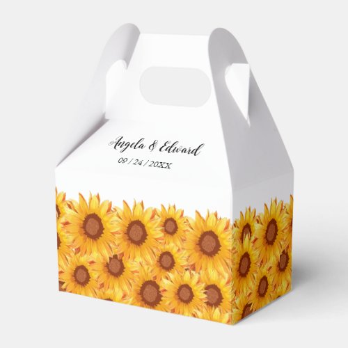 Elegant Sunflower Florals Wedding Favor Box