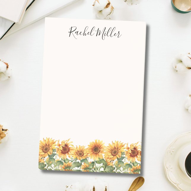 Elegant Sunflower Garden Post-it Notes (In situ)