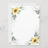 Elegant Sunflower Greenery Floral Bridal Shower Invitation (Back)