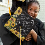 Elegant Sunflower 'Inspirational Quote' Graduate Graduation Cap Topper