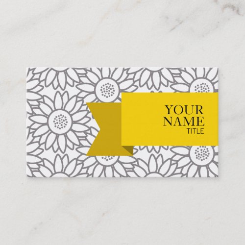 Elegant Sunflower Pattern Business Card
