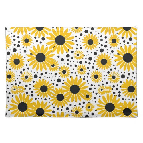 Elegant sunflower pattern cloth placemat