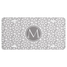 Elegant Sunflower Pattern Monogrammed