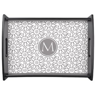 Elegant Sunflower Pattern Monogrammed
