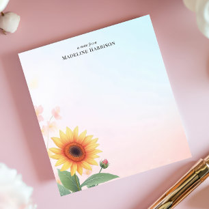 Elegant Sunflower Personalized Notepad
