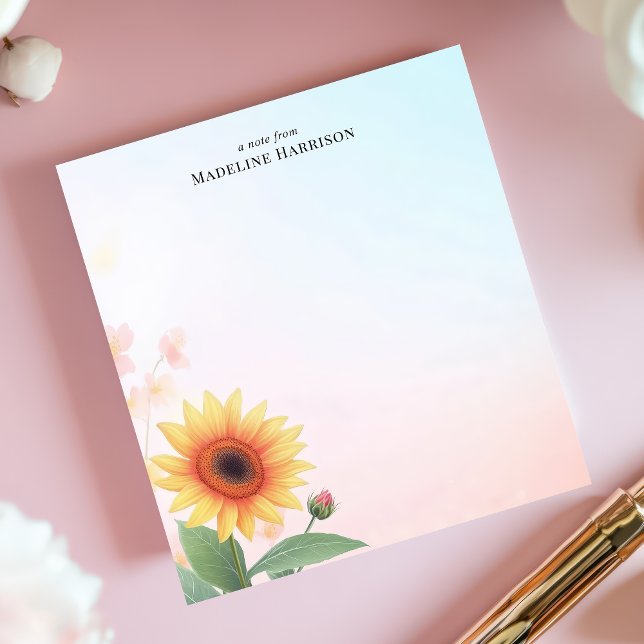 Elegant Sunflower Personalized Notepad (Creator Uploaded)
