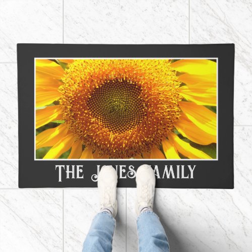 Elegant sunflower photo  doormat