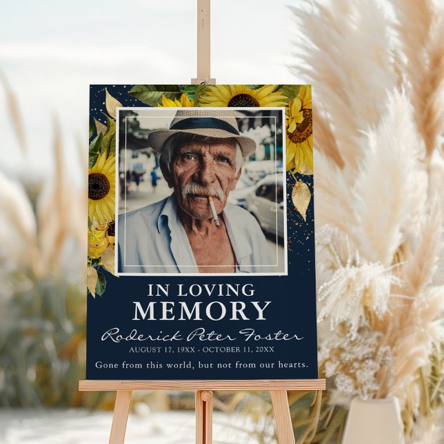 Elegant Sunflower Photo Memorial Tribute Foam Board (Creator Uploaded)