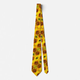 Elegant sunflower photo neck tie