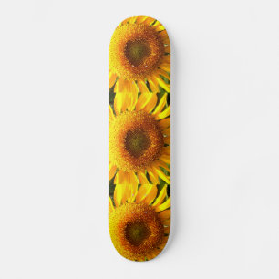 Elegant sunflower photo skateboard deck