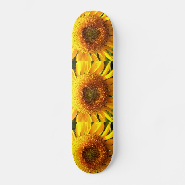 Elegant sunflower photo skateboard deck (Front)