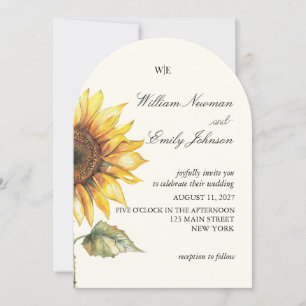 Elegant Sunflower Rustic Wedding Invitation
