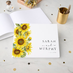 Elegant Sunflower Summer Wedding Guest Book