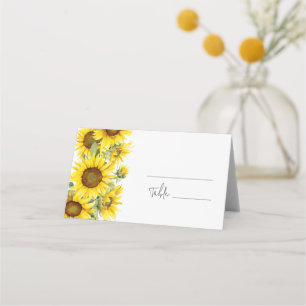 Elegant Sunflower Summer Wedding Place Card