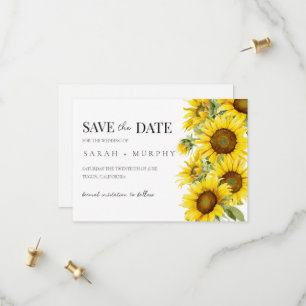 Elegant Sunflower Summer Wedding Save The Date