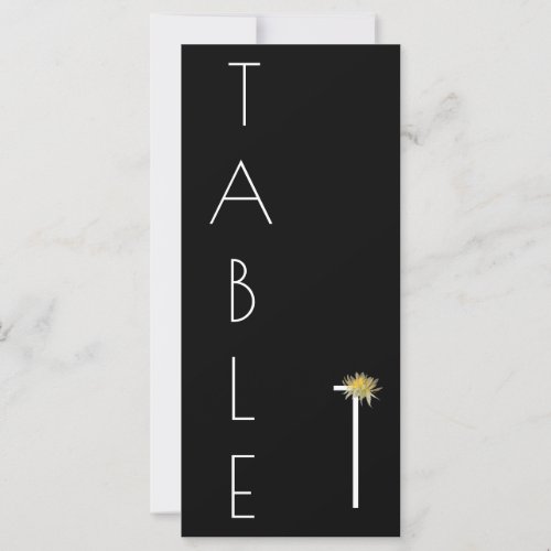 Elegant Sunflower Table Number 1 Wedding Card