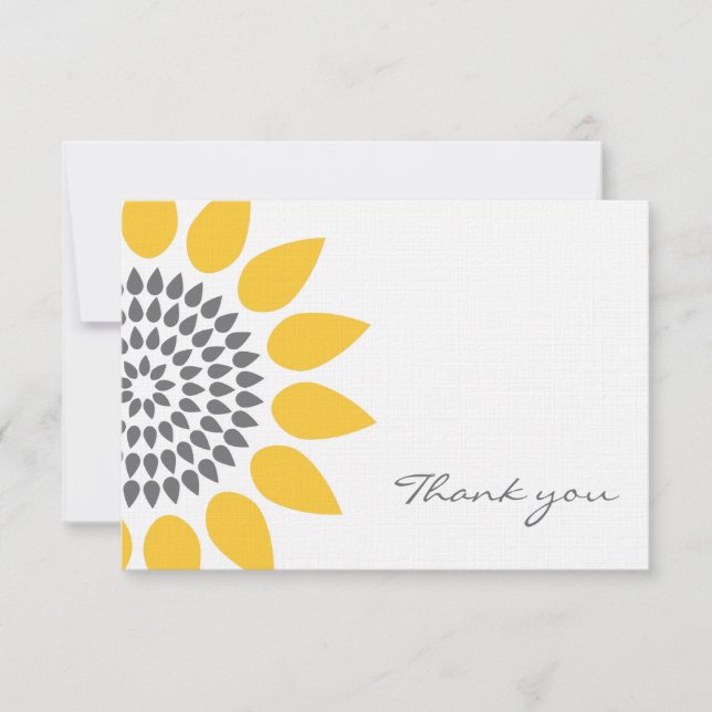 Elegant Sunflower Thank You Card (Front)